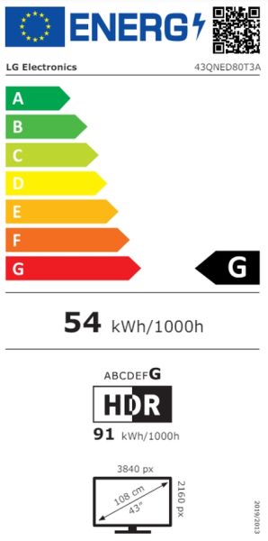 Телевизор LG 43QNED80T3A, 43" 4K QNED HDR Smart TV, 3840x2160, DVB-T2/C/S2, Alpha 5 AI 4K Gen7, HDR 10 PRO, webOS 24 ThinQ, 4K Upscaling, WiFi 5, Voice Controll, Bluetooth 5.1, AirPlay 2, LAN, CI, HDMI, SPDIF, 2 pole Stand , Titan