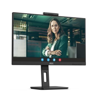 Монитор AOC 24P3CW, 23.8" IPS WLED, 1920x1080@75Hz, 4ms GtG, 300cd m/2, 1000:1, DCR 50M:1, AdaptiveSync, FlickerFree, Low Blue Light, 5Wx2, 5MP Windows Hello, Tilt, Height Adjust, Pivot, Swivel, HDMI, DP, RJ45, USB hub