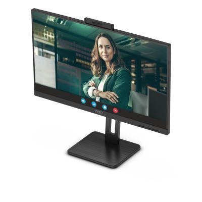 Монитор AOC 24P3CW, 23.8" IPS WLED, 1920x1080@75Hz, 4ms GtG, 300cd m/2, 1000:1, DCR 50M:1, AdaptiveSync, FlickerFree, Low Blue Light, 5Wx2, 5MP Windows Hello, Tilt, Height Adjust, Pivot, Swivel, HDMI, DP, RJ45, USB hub
