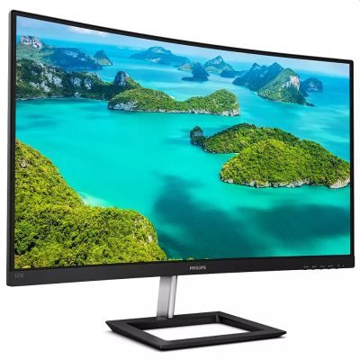 Монитор Philips 325E1C/00, 31.5", Curved 1500R, VA, WLED, 2560x1440@75Hz, 4ms GTG, 250cd/m2, 3000:1, Mega Infinity DCR, FreeSync/Adaptive Sync, FlickerFree, Low Blue Mode, Tilt, D-SUB, HDMI, DP