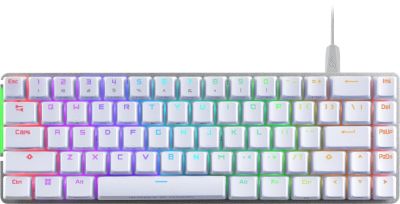 Клавиатура Asus ROG Falchion Ace 65% compact gaming keyboard with pre-lubed ROG NX mechanical switches with ROG switch stabilizer, sound-dampening foam, interactive touch panel, dual Type-C ports, three keyboard tilt angles, and cover case, US layout, Whi