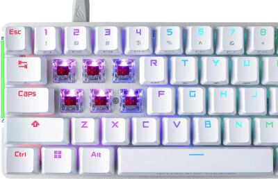 Клавиатура Asus ROG Falchion Ace 65% compact gaming keyboard with pre-lubed ROG NX mechanical switches with ROG switch stabilizer, sound-dampening foam, interactive touch panel, dual Type-C ports, three keyboard tilt angles, and cover case, US layout, Whi