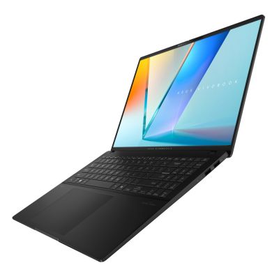 Лаптоп Asus Vivobook S M5606KA-RI078W,AMD KRACKAN-6C/BGA,16 "OLED WQXGA+(WQ+) 2880X1800 16:10 Bend+400nits(HDR) Glare120 Hz,16GB LPDDR5X (on BD),1TB SSD,Backlit Chiclet Keyboard 1-Zone RGB with Num-key, Windows 11, Neutral Black, AI PC +Backpack