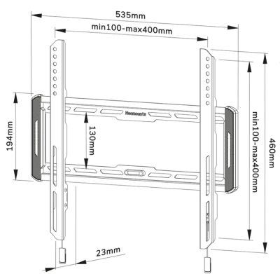 Стойка Neomounts Screen Wall Mount (fixed, ultra thin, VESA 400x400)