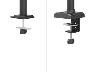 Стойка Neomounts Nero Double Flat Screen Desk Mount (phone holder+Quick-fix clamp/grommet)