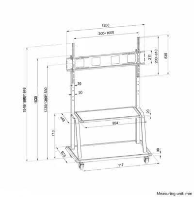 Стойка Neomounts Mobile Flat Screen Floor Stand (stand+trolley) (height: 137-162 cm) box 1&2