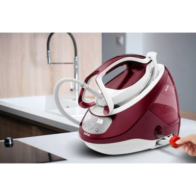 Парогенератор Tefal GV9220E0, ProExpress Protect, red, 2600W, electronic temp settings, 7,5bars, 135g/min, steam boost 540g/min, Durilium Airglide Autoclean Ultra Thin soleplate, AD, AO, removable water tank 1,6L, calc collector, lock system, fast heat up