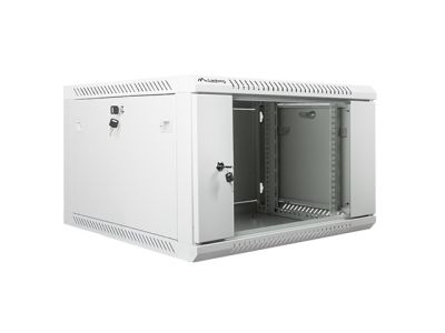 Комуникационен шкаф Lanberg rack cabinet 19" wall-mount 6U / 600x600 for self-assembly (flat pack), grey