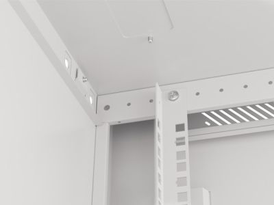 Комуникационен шкаф Lanberg rack cabinet 19" wall-mount 6U/600x600 for self-assembly with metal door grey (flat pack)