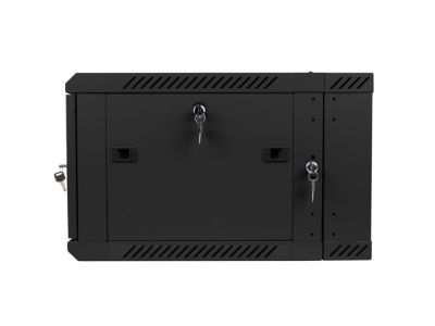 Комуникационен шкаф Lanberg rack cabinet 19" double-section wall-mount 6U / 600x600 for self-assembly (flat pack), black