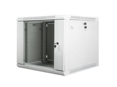Комуникационен шкаф Lanberg rack cabinet 19" wall-mount 9U / 600x600 for self-assembly (flat pack), grey