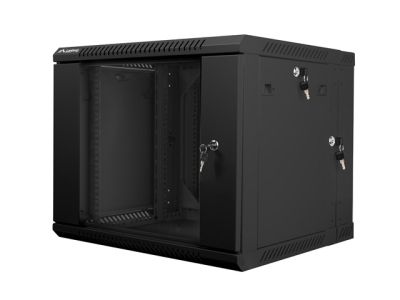 Комуникационен шкаф Lanberg rack cabinet 19" double-section wall-mount 9U / 600x600 for self-assembly (flat pack), black