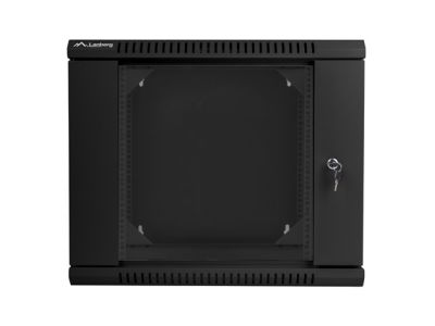 Комуникационен шкаф Lanberg rack cabinet 19" double-section wall-mount 9U / 600x600 for self-assembly (flat pack), black