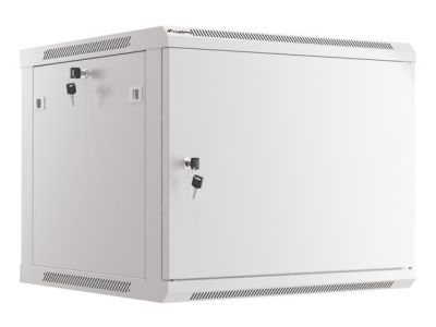 Комуникационен шкаф Lanberg rack cabinet 19" wall-mount 9U/600x600 for self-assembly with metal door grey (flat pack)