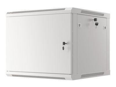 Комуникационен шкаф Lanberg rack cabinet 19" wall-mount 9U/600x600 for self-assembly with metal door grey (flat pack)