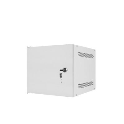 Комуникационен шкаф Lanberg rack cabinet 10" wall-mount 4U / 280x310 for self-assembly (flat pack) with metal door, grey