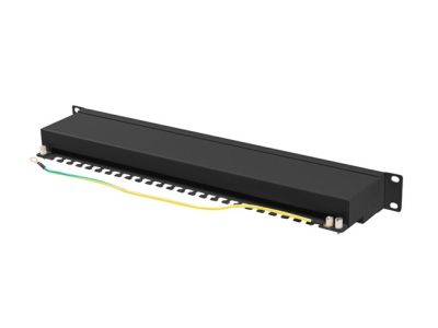 Пач панел Lanberg patch panel 24 port 1U 19" CAT.6a ftp with cable organizer shielded black
