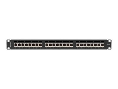 Пач панел Lanberg patch panel 24 port 1U 19" CAT.6a ftp with cable organizer shielded black