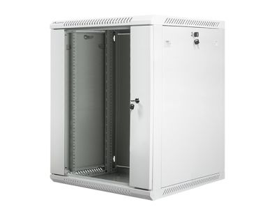 Комуникационен шкаф Lanberg rack cabinet 19" wall-mount 15U / 600x600 for self-assembly (flat pack), grey