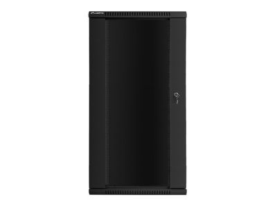 Комуникационен шкаф Lanberg rack cabinet 19" wall-mount 27U / 600x450 for self-assembly (flat pack), black