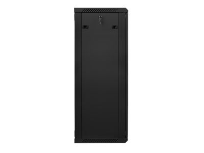 Комуникационен шкаф Lanberg rack cabinet 19" wall-mount 27U / 600x450 for self-assembly (flat pack), black