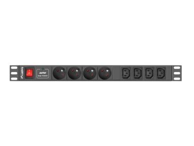 Филтър Lanberg power distribution unit (PDU) 19"1U 10A 8 SOCKETS 2M, black
