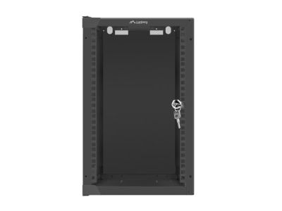Комуникационен шкаф Lanberg rack cabinet 10" wall-mount 9U / 280x310 for self-assembly (flat pack), black