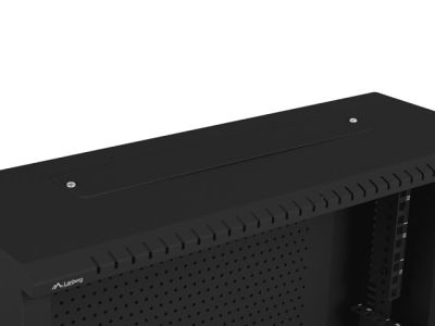 Комуникационен шкаф Lanberg rack cabinet 19" wall-mount 4U+3u/540x200 low-profile black (assembled)