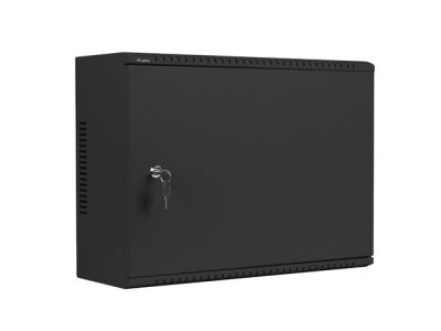 Комуникационен шкаф Lanberg rack cabinet 19" wall-mount 4U+3u/540x200 low-profile black (assembled)