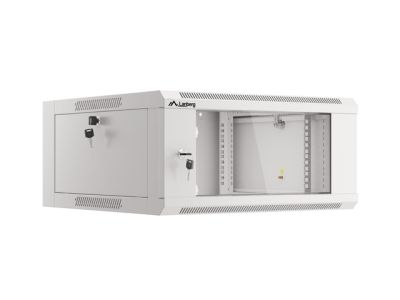 Комуникационен шкаф Lanberg rack cabinet 19" wall-mounted 4U 600 fast assembly (flat pack) grey