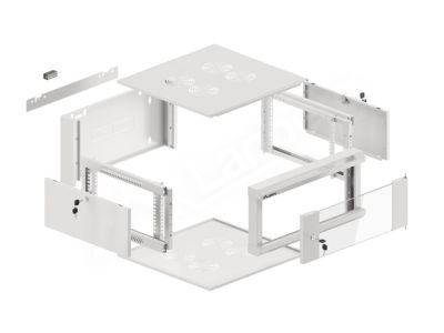 Комуникационен шкаф Lanberg rack cabinet 19" wall-mounted 4U 600 fast assembly (flat pack) grey