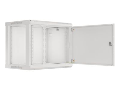 Комуникационен шкаф Lanberg rack cabinet 19" wall-mount 9U/600x450 for self-assembly with metal door grey (flat pack)