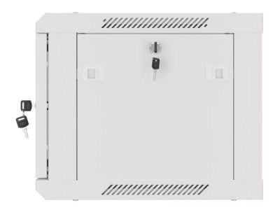 Комуникационен шкаф Lanberg rack cabinet 19" wall-mount 6U/600x450 for self-assembly with metal door grey (flat pack)