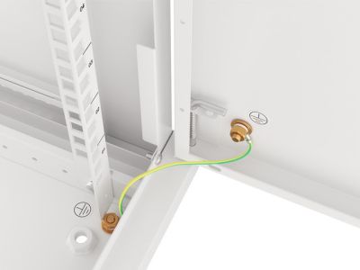 Комуникационен шкаф Lanberg rack cabinet 19" wall-mount 6U/600x450 for self-assembly with metal door grey (flat pack)