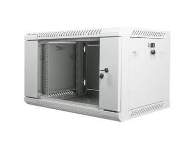 Комуникационен шкаф Lanberg rack cabinet 19" wall-mount 6U / 600x450 for self-assembly (flat pack), grey