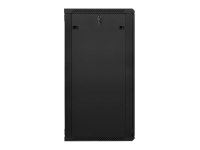 Комуникационен шкаф Lanberg rack cabinet 19" wall-mount 27U / 600x600 for self-assembly (flat pack), black