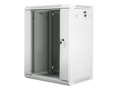 Комуникационен шкаф Lanberg rack cabinet 19" wall-mount 15U / 600x450 for self-assembly (flat pack), grey