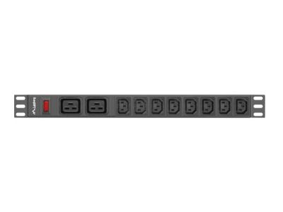 Разклонител Lanberg power distribution unit (pdu) 19" 1U 16a 2m 2x c19 8x iec c13 sockets black c20