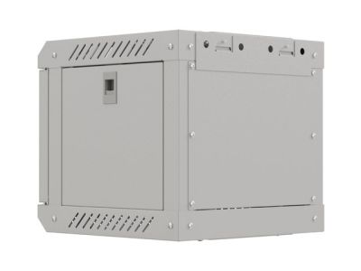 Комуникационен шкаф Lanberg rack cabinet 10" wall-mount 4U/300x300 (flat pack) with glass door grey