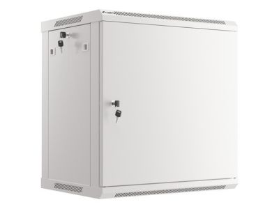 Комуникационен шкаф Lanberg rack cabinet 19" wall-mount 12U/600x450 for self-assembly with metal door grey (flat pack)