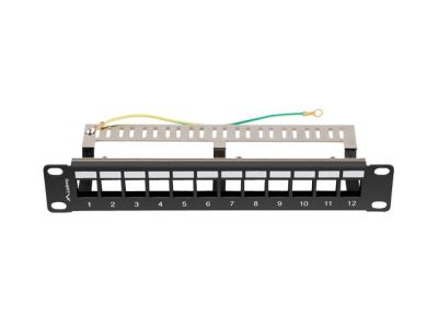 Пач панел Lanberg patch panel blank 12 port 1U 10" ftp for keystone modules black v2