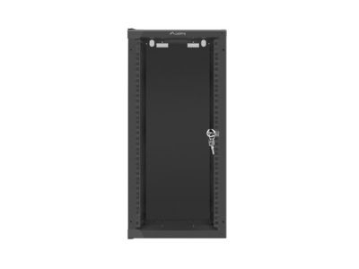 Комуникационен шкаф Lanberg rack cabinet 10" wall-mount 12U/280x310 (flat pack) with glass door black