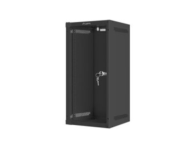 Комуникационен шкаф Lanberg rack cabinet 10" wall-mount 12U/280x310 (flat pack) with glass door black
