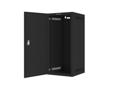 Комуникационен шкаф Lanberg rack cabinet 10" wall-mount 12U/280x310 for self-assembly with metal door black (flat pack)