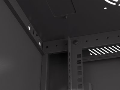 Комуникационен шкаф Lanberg rack cabinet 19" wall-mount 4U/600x450 with perforated door black (flat pack)