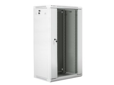 Комуникационен шкаф Lanberg rack cabinet 19" wall-mount 22U / 600x450 for self-assembly (flat pack), grey