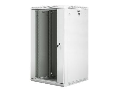 Комуникационен шкаф Lanberg rack cabinet 19" wall-mount 22U / 600x600 for self-assembly (flat pack), grey
