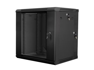 Комуникационен шкаф Lanberg rack cabinet 19" double-section wall-mount 12U / 600x600 for self-assembly (flat pack), black