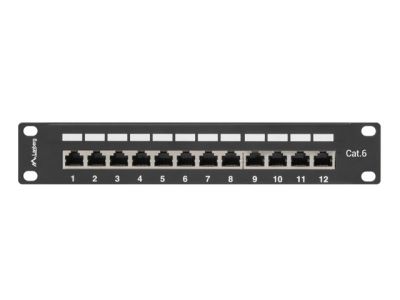 Пач панел Lanberg patch panel 12port 1U 10" CAT.6 shielded, black