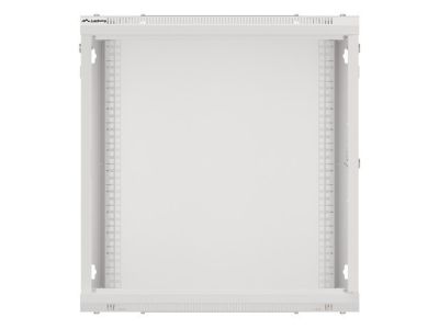 Комуникационен шкаф Lanberg rack cabinet 19" wall-mount 12U/600x600 for self-assembly with metal door grey (flat pack)